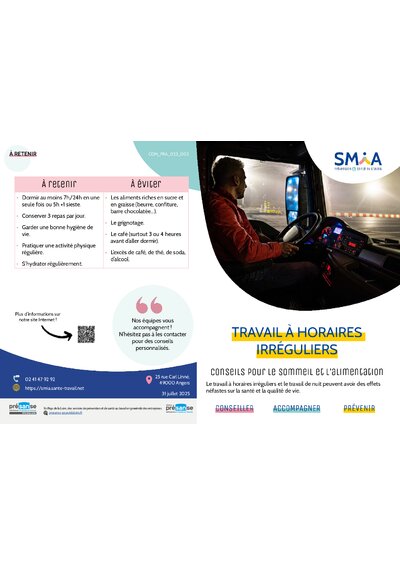 Travail à horaires irréguliers - SMIA