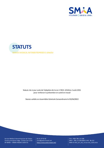 Statuts SMIA