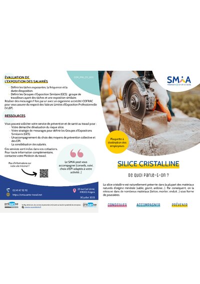 Silice cristalline, de quoi parle-t-on - SMIA (plaquette employeur)