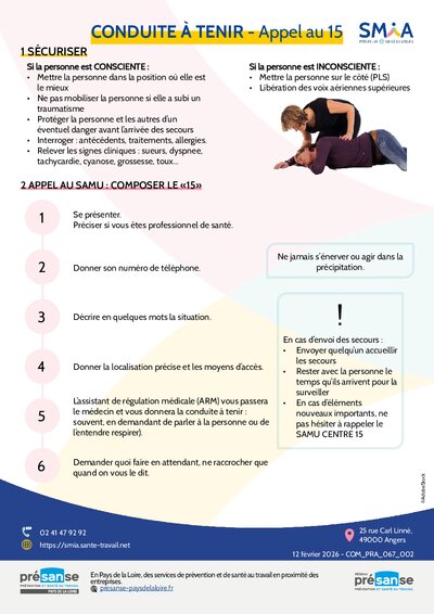 Conduite à tenir appel au 15 (format A4)
