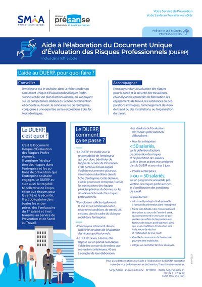 Aide à la rédaction du Document Unique (DUERP)