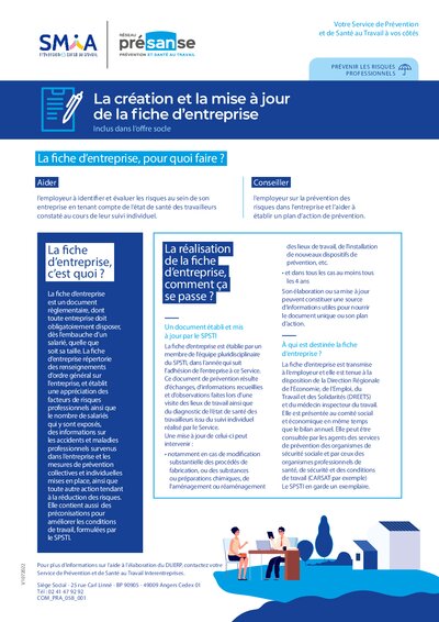 Création et mise à jour de la fiche entreprise