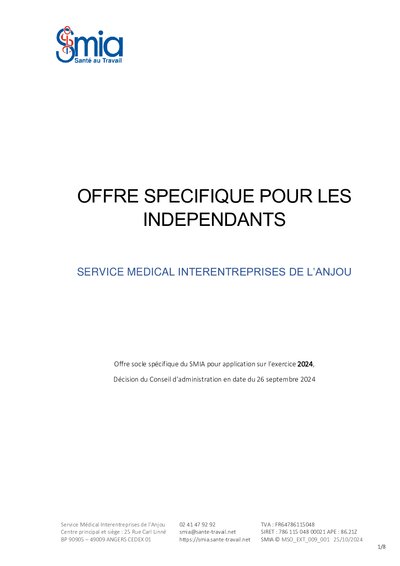 Offre spécifique pour les indépendants