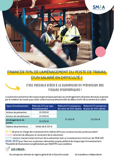 Financer les aménagements de poste (FIPU/SPRE)