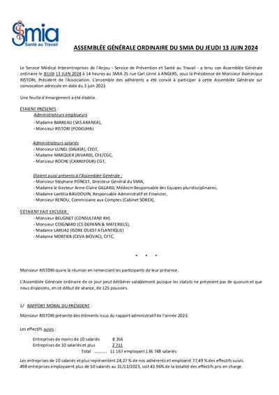 AG 2024 - Procès verbal 13-06-2024