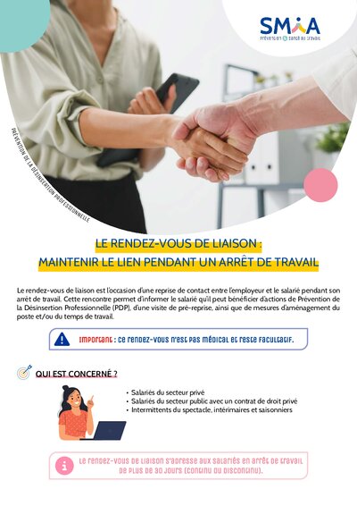 RDV de liaison maintenir le lien pendant un arrêt de travail - SMIA