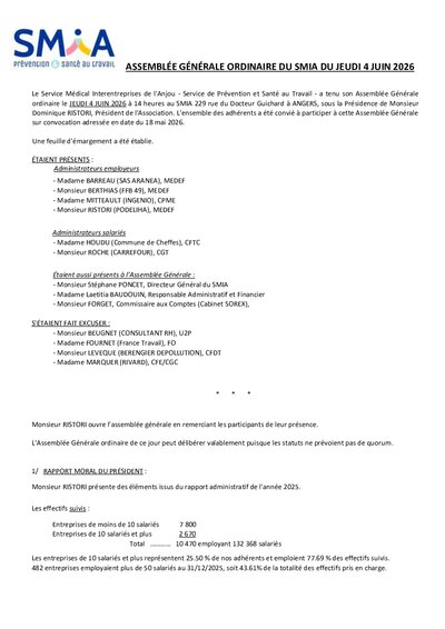 AG 2026 - Procès verbal